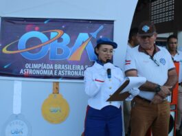 Premiação dos alunos que se destacaram na Olimpíada Brasileira de Astronomia (OBA) e na Mostra Brasileira de Foguetes (MOBFOG).